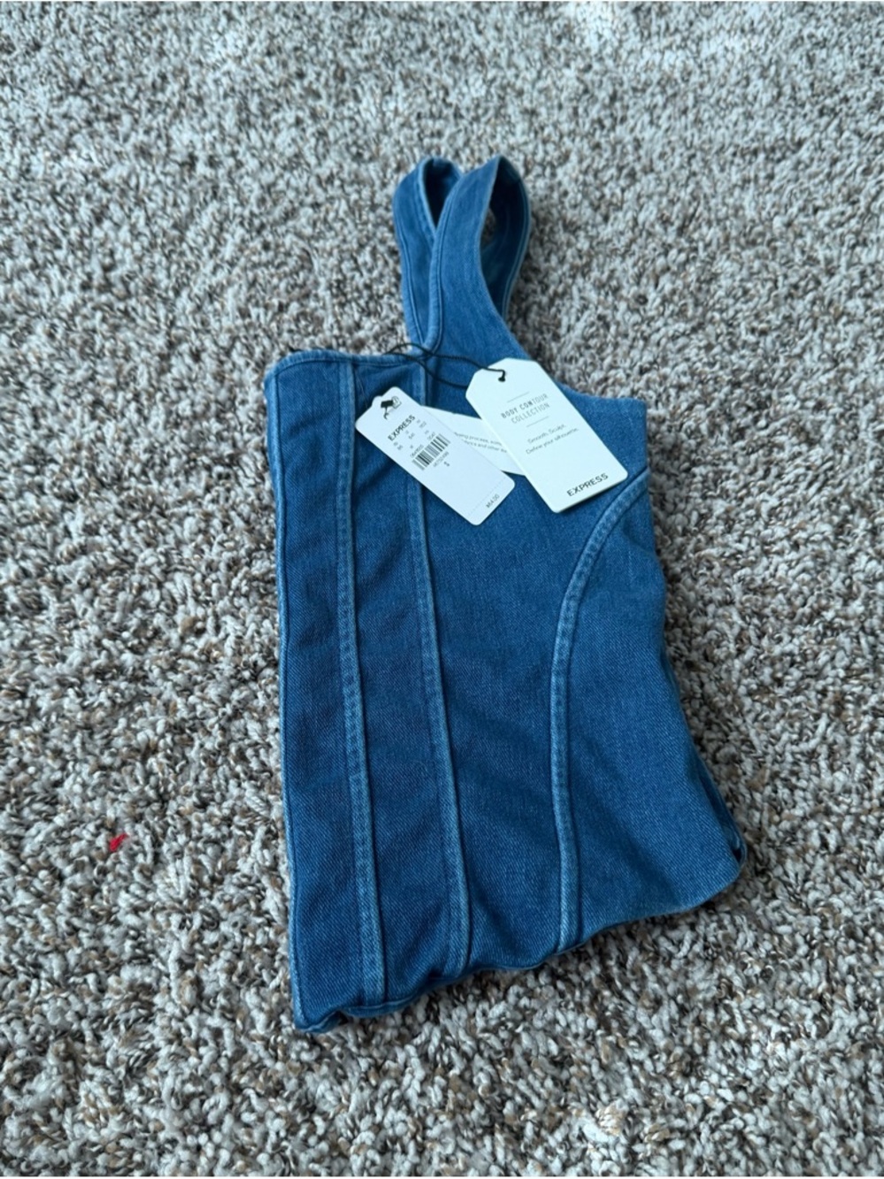 Express Denim Corset Tank Top with Tags